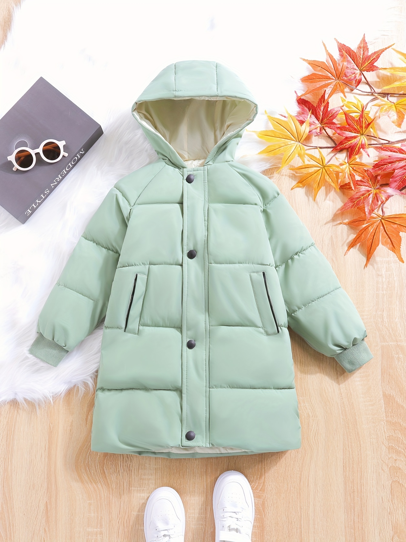 Children Girl's Solid Color Cotton padded Coat Winter Thick - Temu