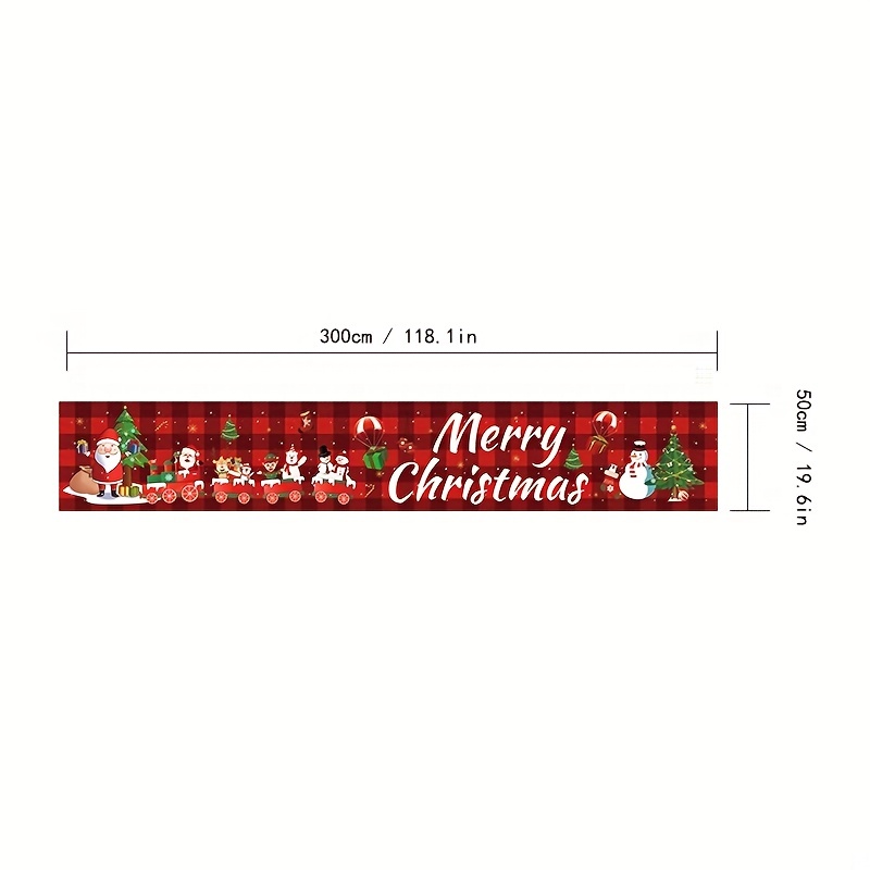 1 Pièce, Bannière De Joyeux Noël, Bannière De Noël À Carreaux De Buffle,  Grands Panneaux De