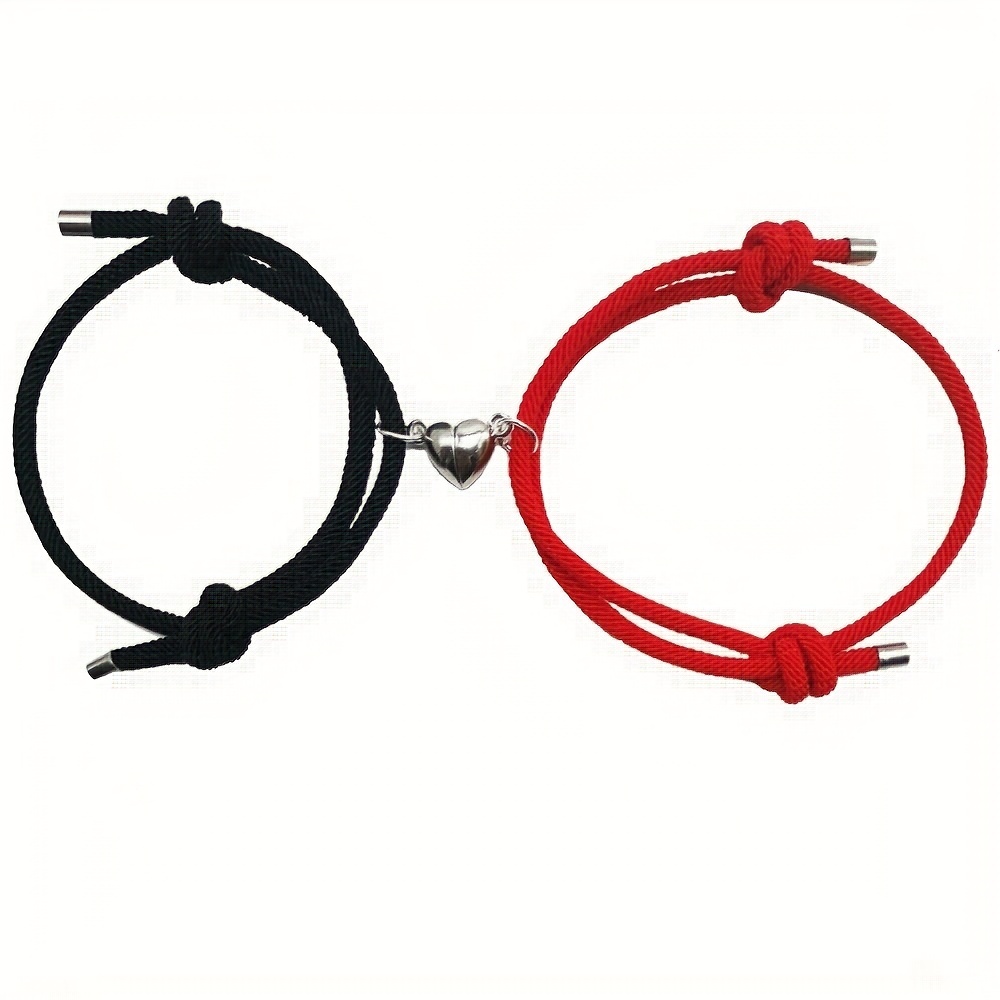 Magnetic Heart Shaped Matching Bracelet Couple Bracelet - Temu