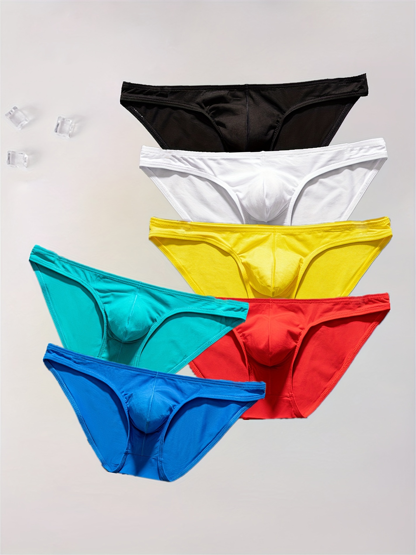3pcs Men's Ice Silk Low Waist Pouch Briefs Underwear
