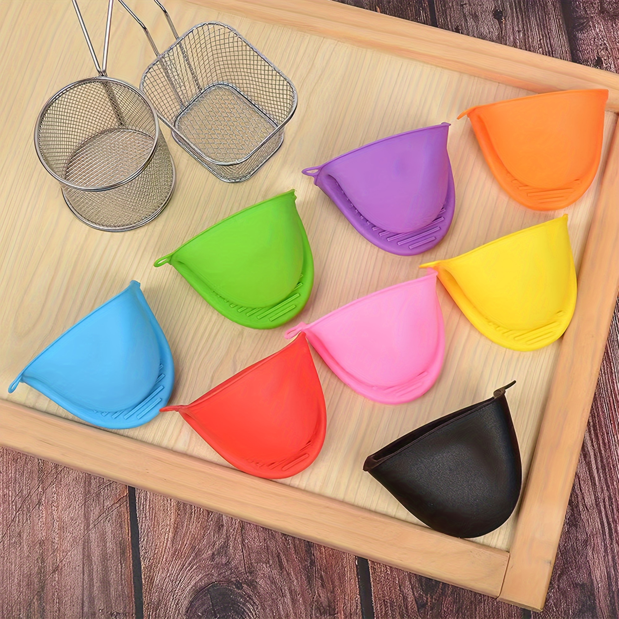 Silicone Pot Holders Silicone Hand Clip Solid Color Handle - Temu