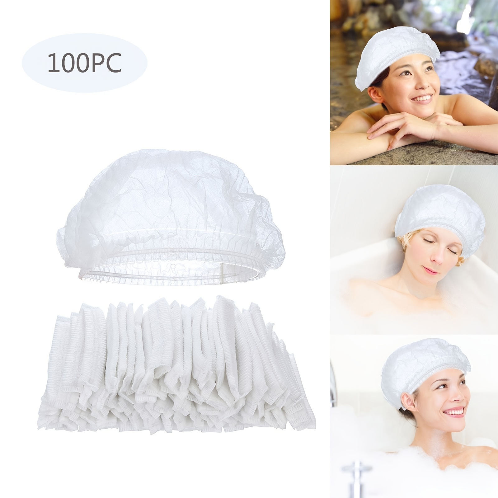 1 cuffia da doccia usa e getta, cuffie da bagno impermeabili in plastica  trasparente per il trattamento dei capelli, hotel per saloni termali e uso  domestico, viaggio portatile - Temu Italy