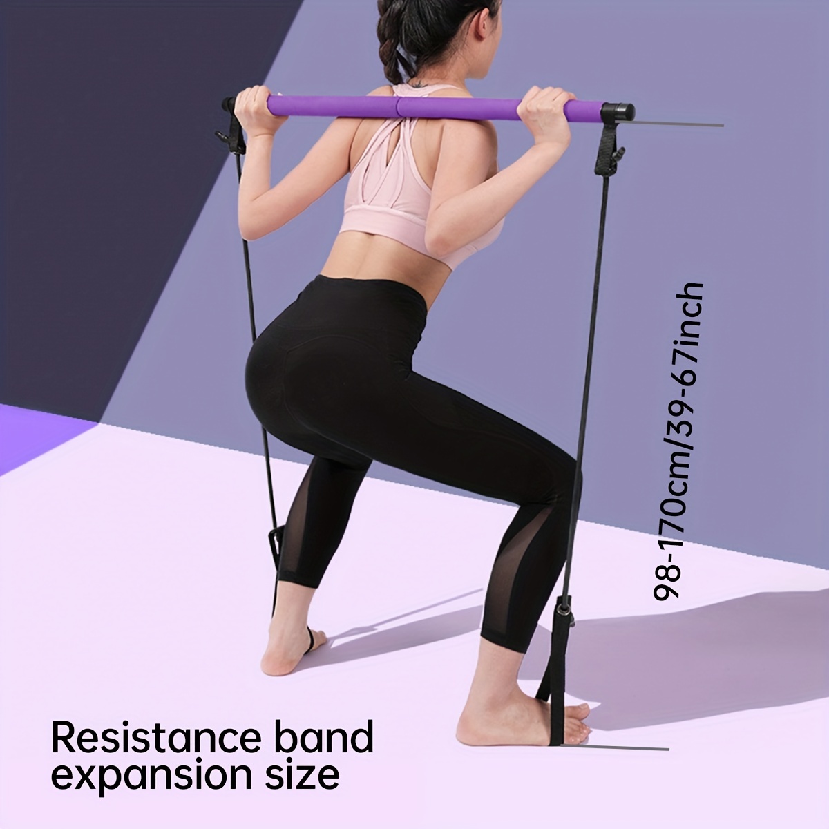 Fitness / Bande de résistance / Avec barre - Violet