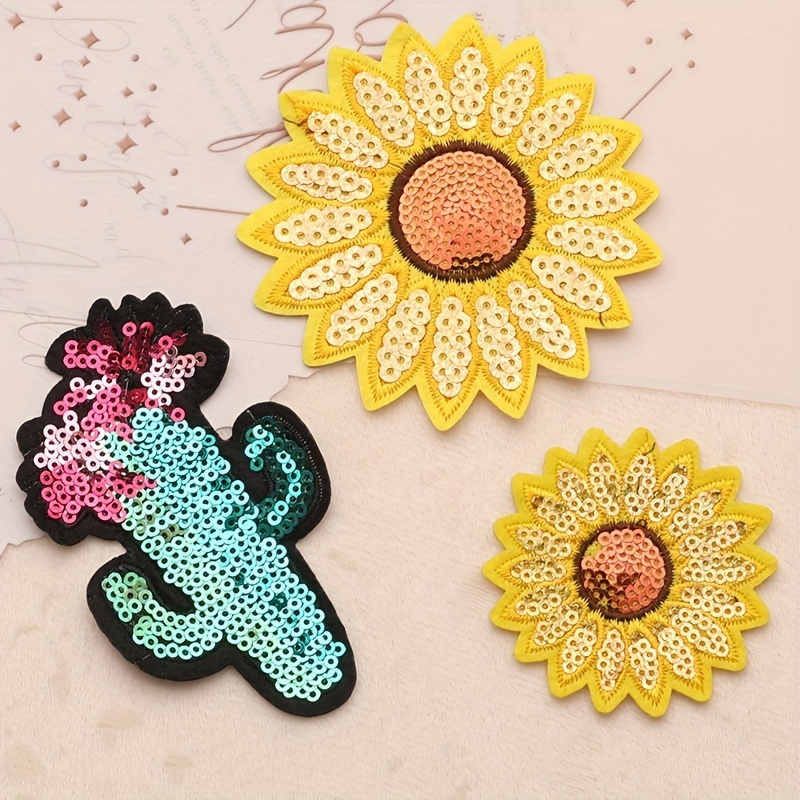 Lot Multi Smile Heart Patch Embroidery Sequin Patches Diy - Temu