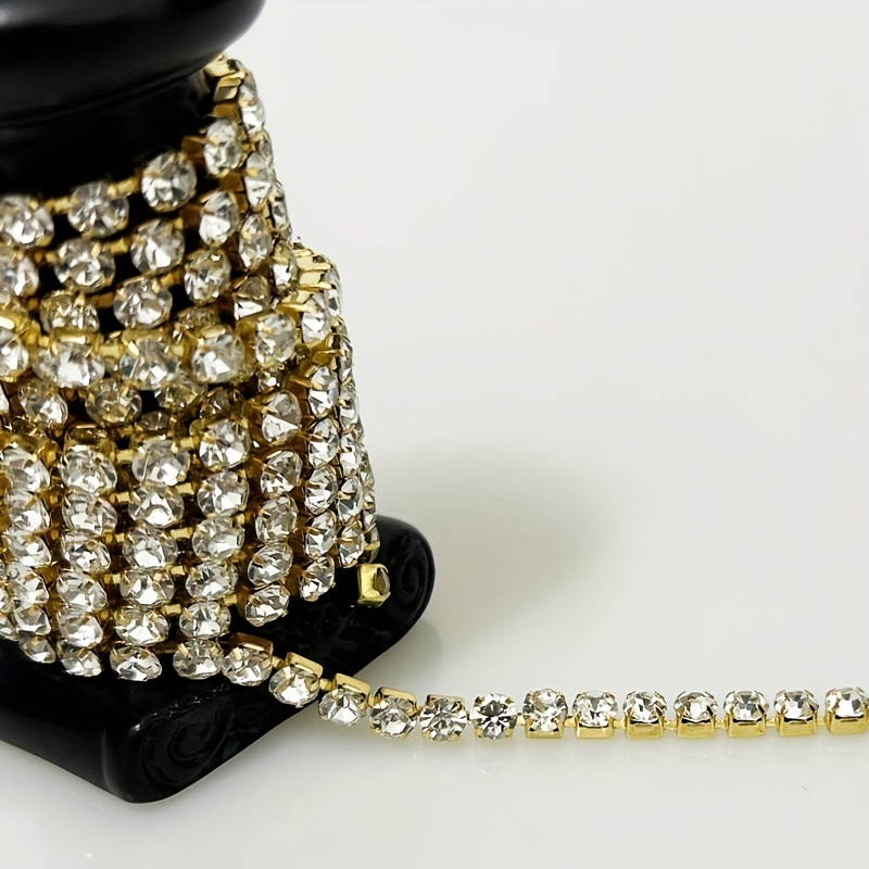 1 Yard Rhinestone Chain Faux Pearl Beads Crystal Chain Sew - Temu
