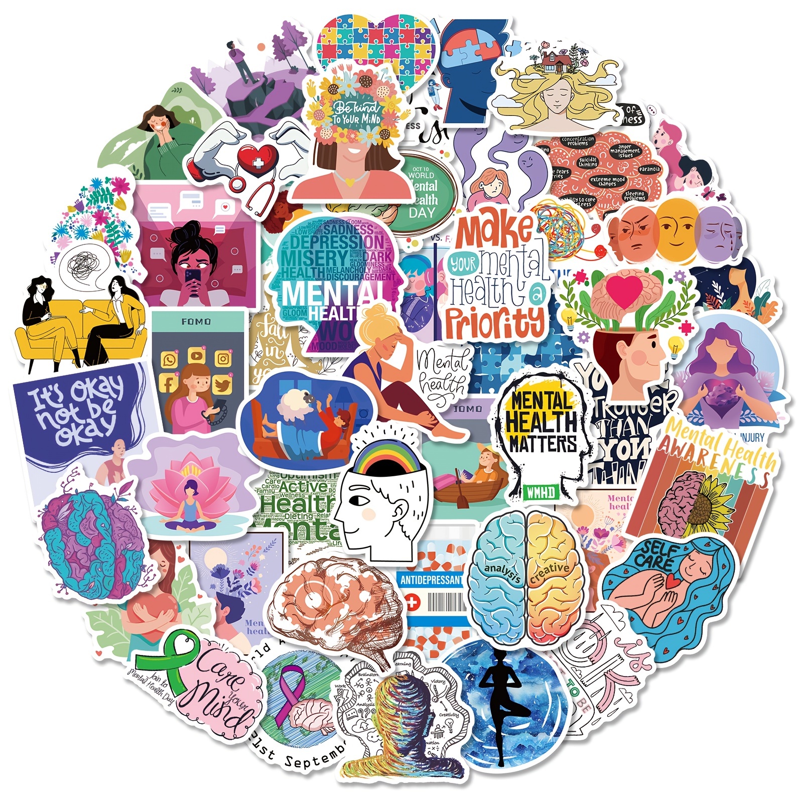 Mental Health Awareness Stickers psychological Health - Temu