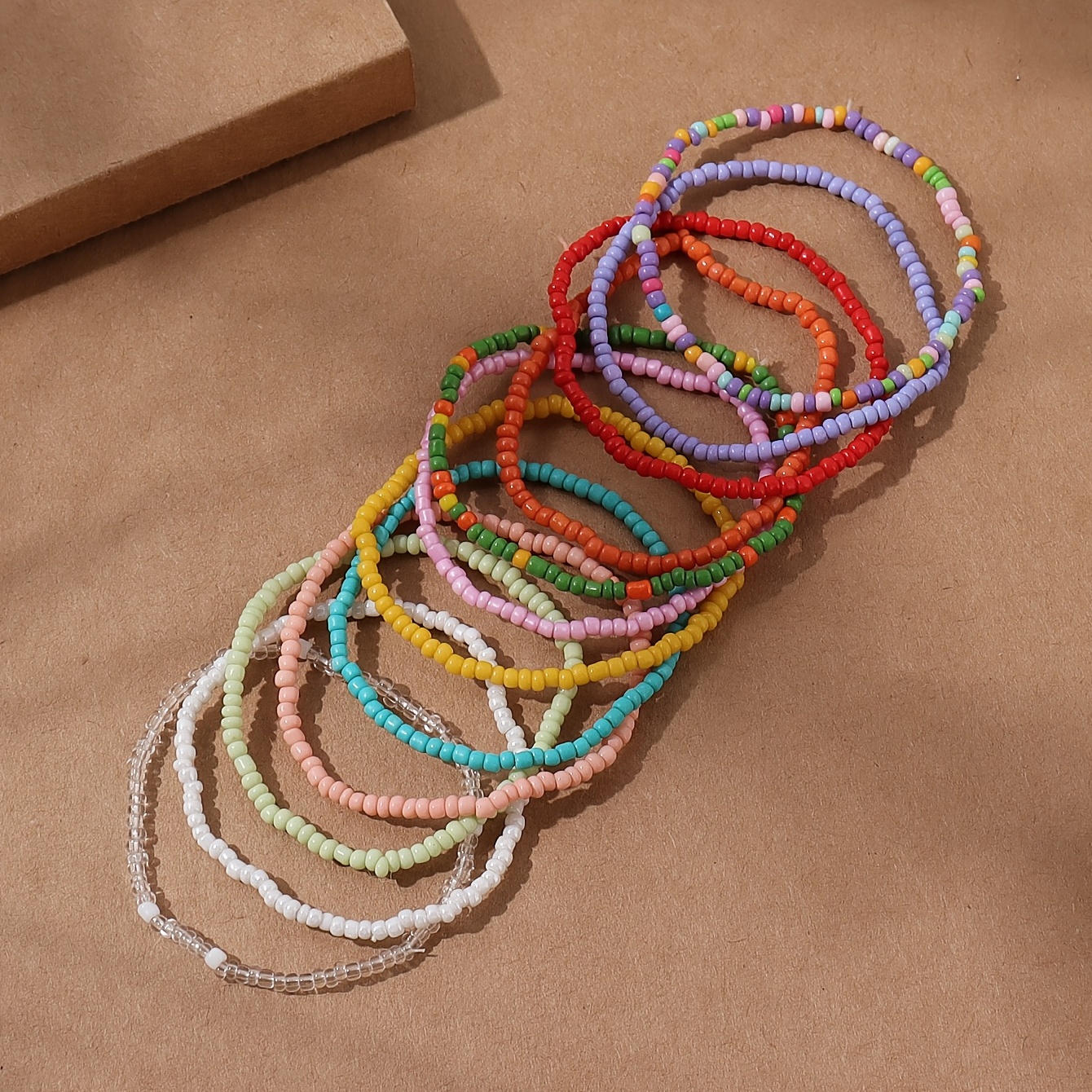 Boho Sead Beads Beaded Stretch Bracelets Charms Jewelry, Jewels Gift Birthday Gifts for Women Wife Girls Her,Temu