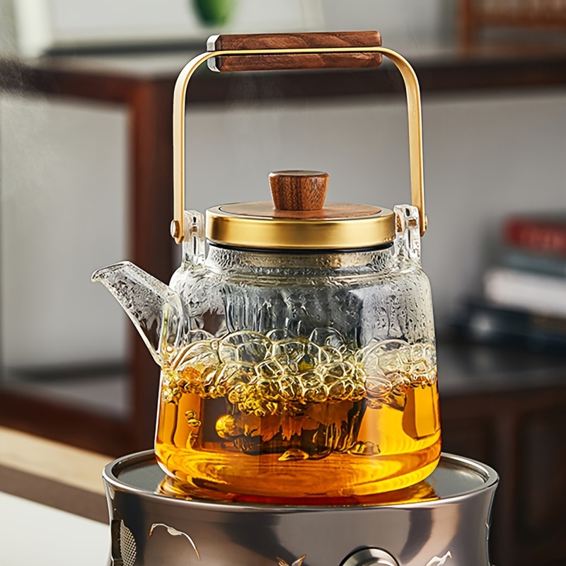  HEIMP Infusor de té de cristal, tetera de flores, tetera  Oolong, resistente al calor, cafetera de café con tetera de filtro (tamaño  : 32.1 fl oz) : Hogar y Cocina