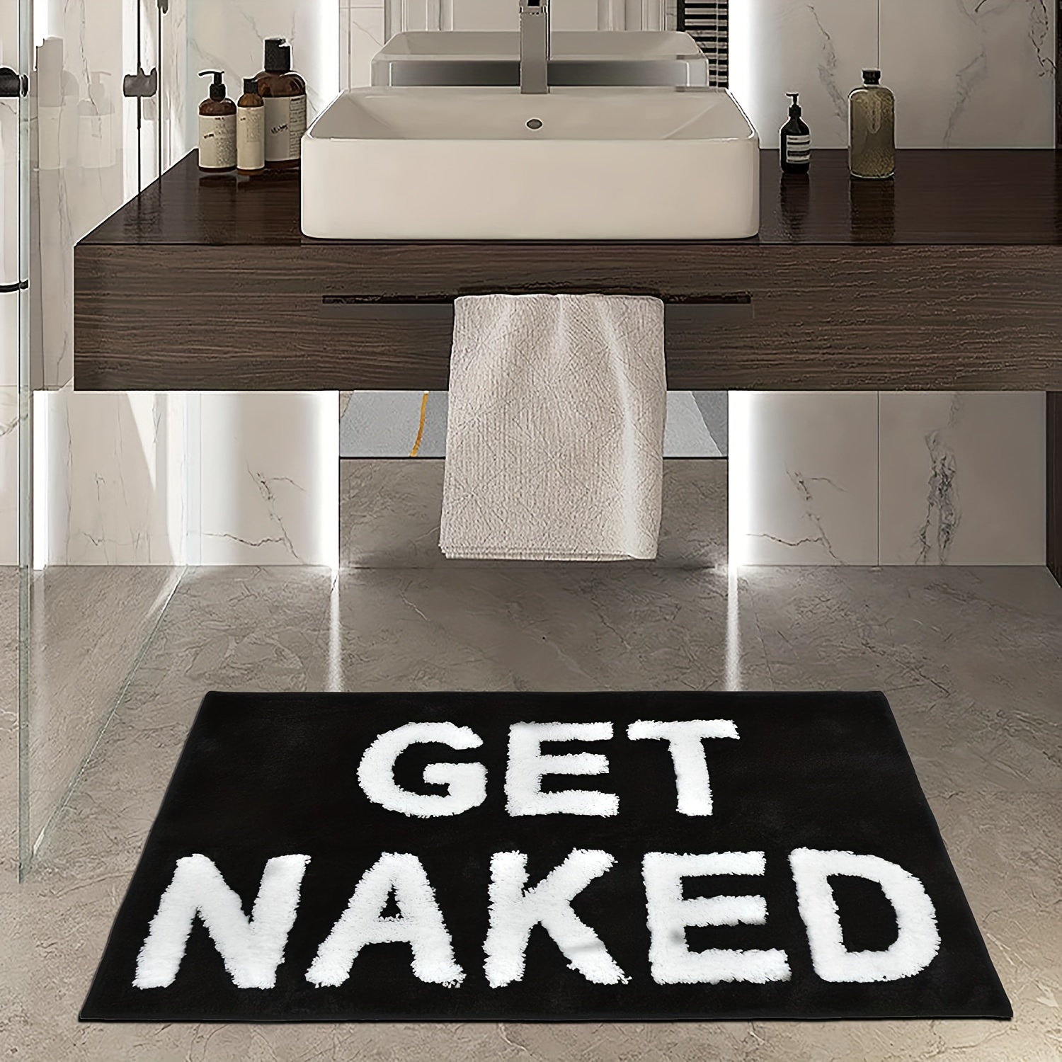 Take It Off Bath Mat, Cute Bathroom Rug Microfiber Funny Shower Bath Rug  Non Slip Get Naked Mat, Home Decor Carpet Super Absorbent Toilet Floor Mat