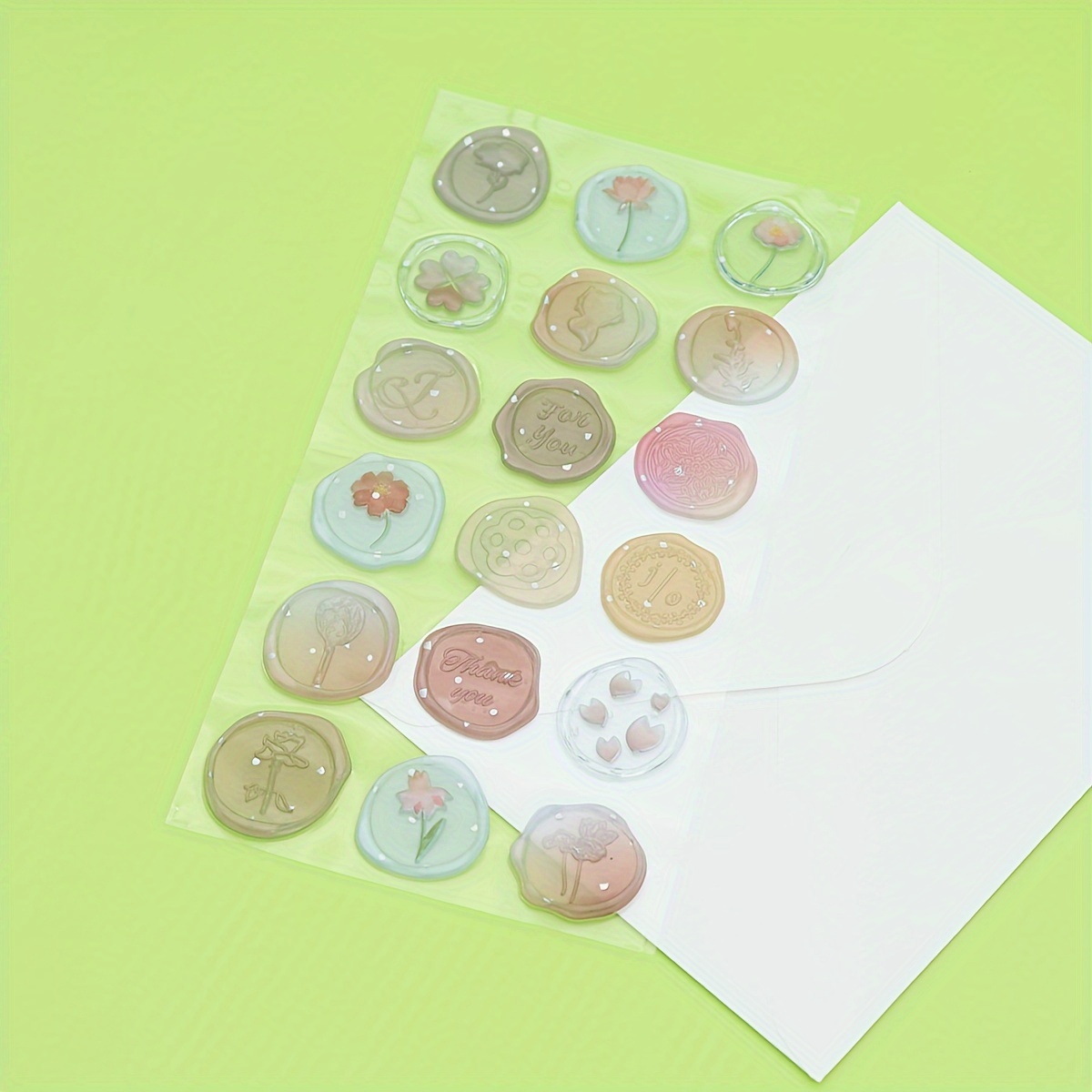 Diy Flower Imitation Wax Seal Stamp Stickers For Girls - Temu