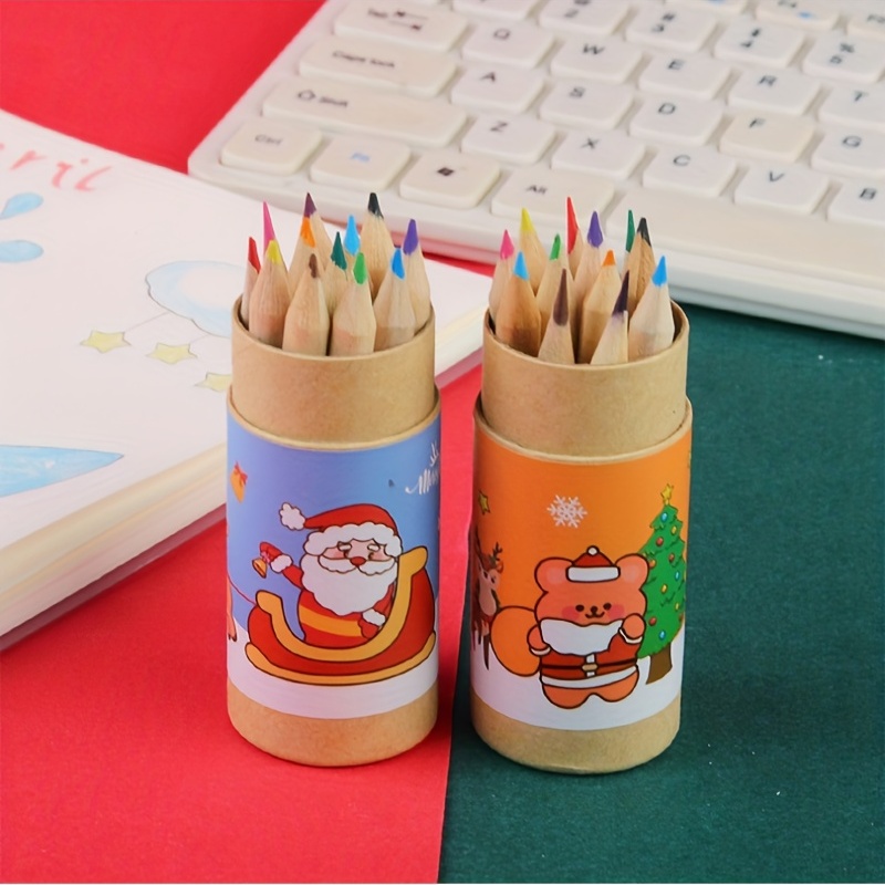 12 colors / box Cute HB mini small bear color pencils children kids art  painting tool school supplies stationery