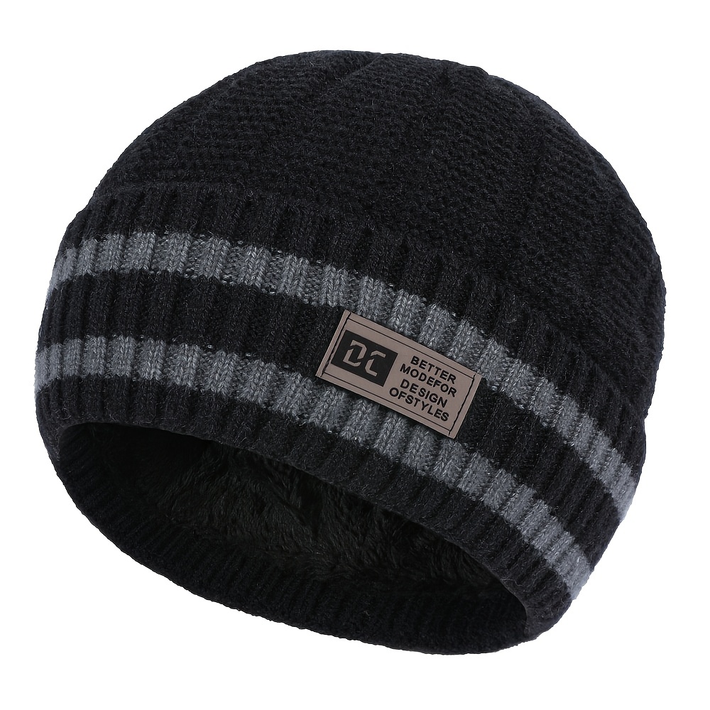1pc Fashionable Ear Protection Windproof Knit Beanie Winter Thermal Knitted Baseball Cap Thickened Ear Protection  main image 4
