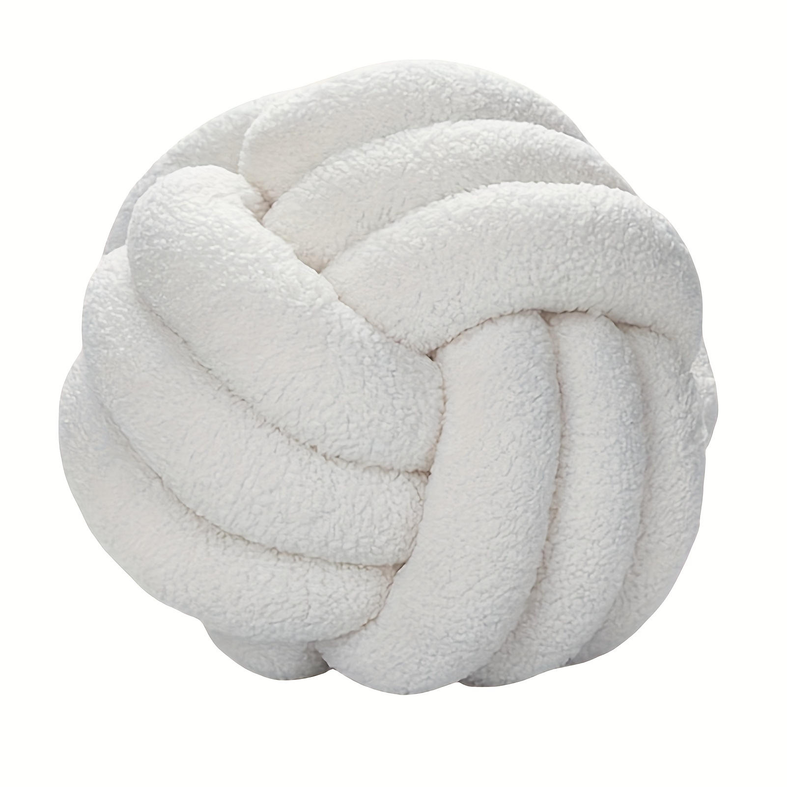 Hand woven Knotted Ball Pillow Soft Sherpa Home Decorative - Temu