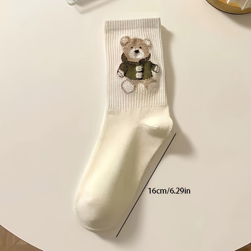 Calcetines sin costuras para hombre y mujer, calcetín Unisex con estampado  de oso loco, Harajuku, novedad, regalo