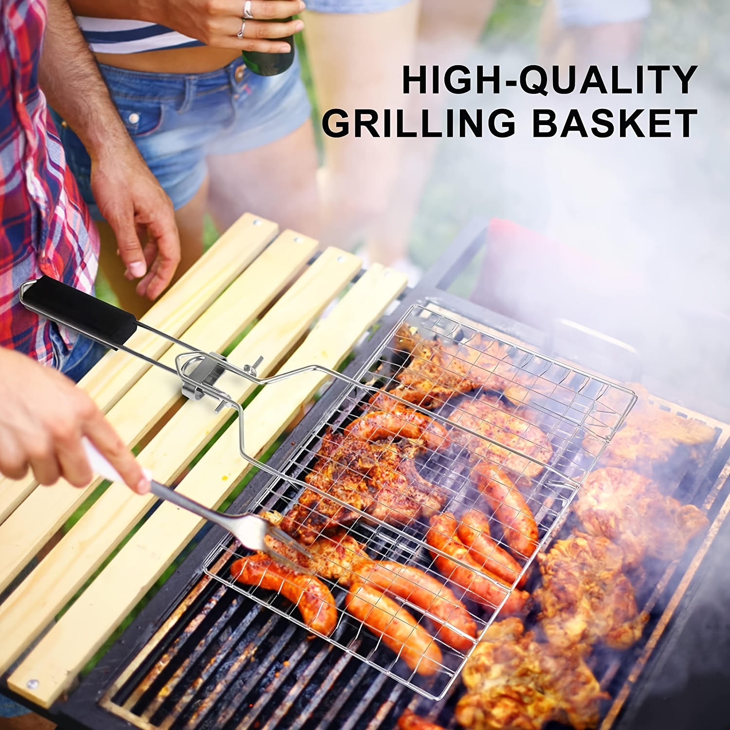 Stainless Steel Foldable And Thickened Barbecue Net Rack - Temu