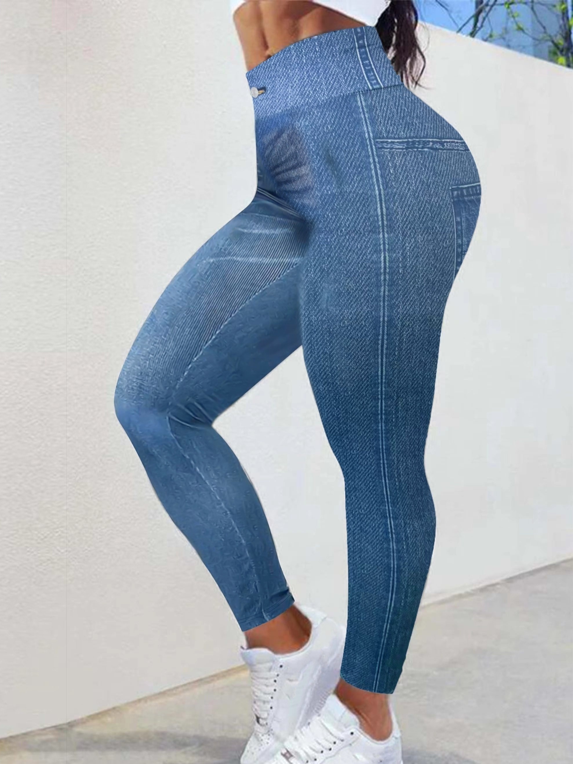 Women's Plus Size Jean Like Leggings Jeggings 