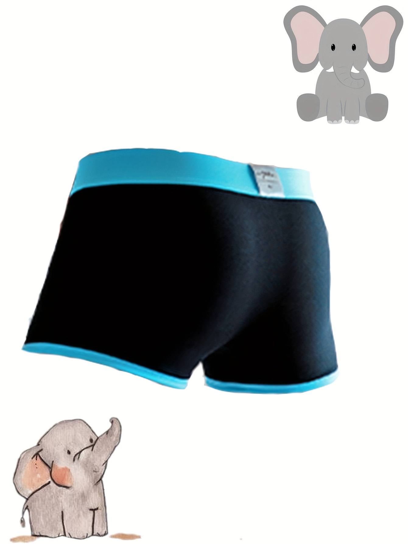 Men's Cartoon Cute Little Elephant Print Fashion Personalized Boxer Briefs,  Breathable Soft Comfy Boxer Trunks, Sports Panties, Men's Underwear - Temu  United Arab Emirates