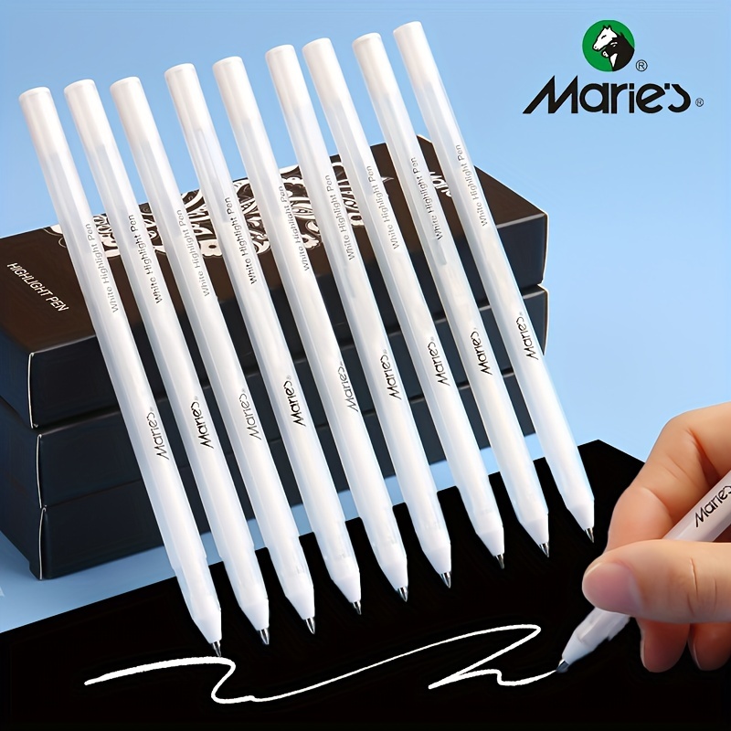1Pcs White Gel Pen Set 1mm Fine Tip Sketching Pens for Artists Black Papers  Drawing Design