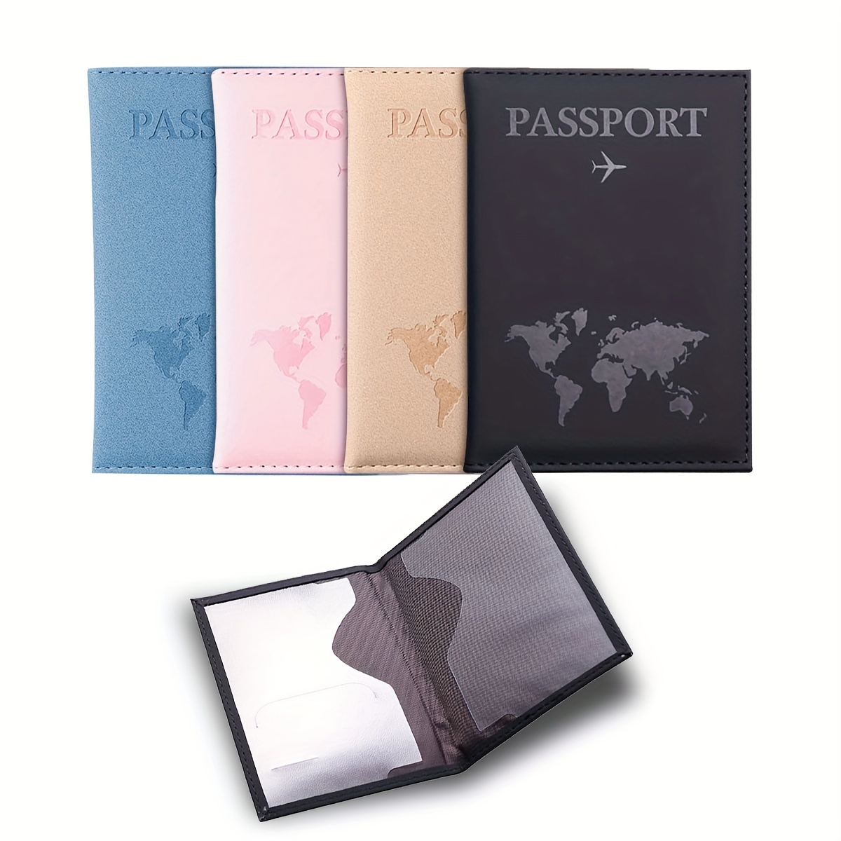 Passport Cover Protector Leather Id Case Card Holder Travel Wallet  Accessories 2pcs