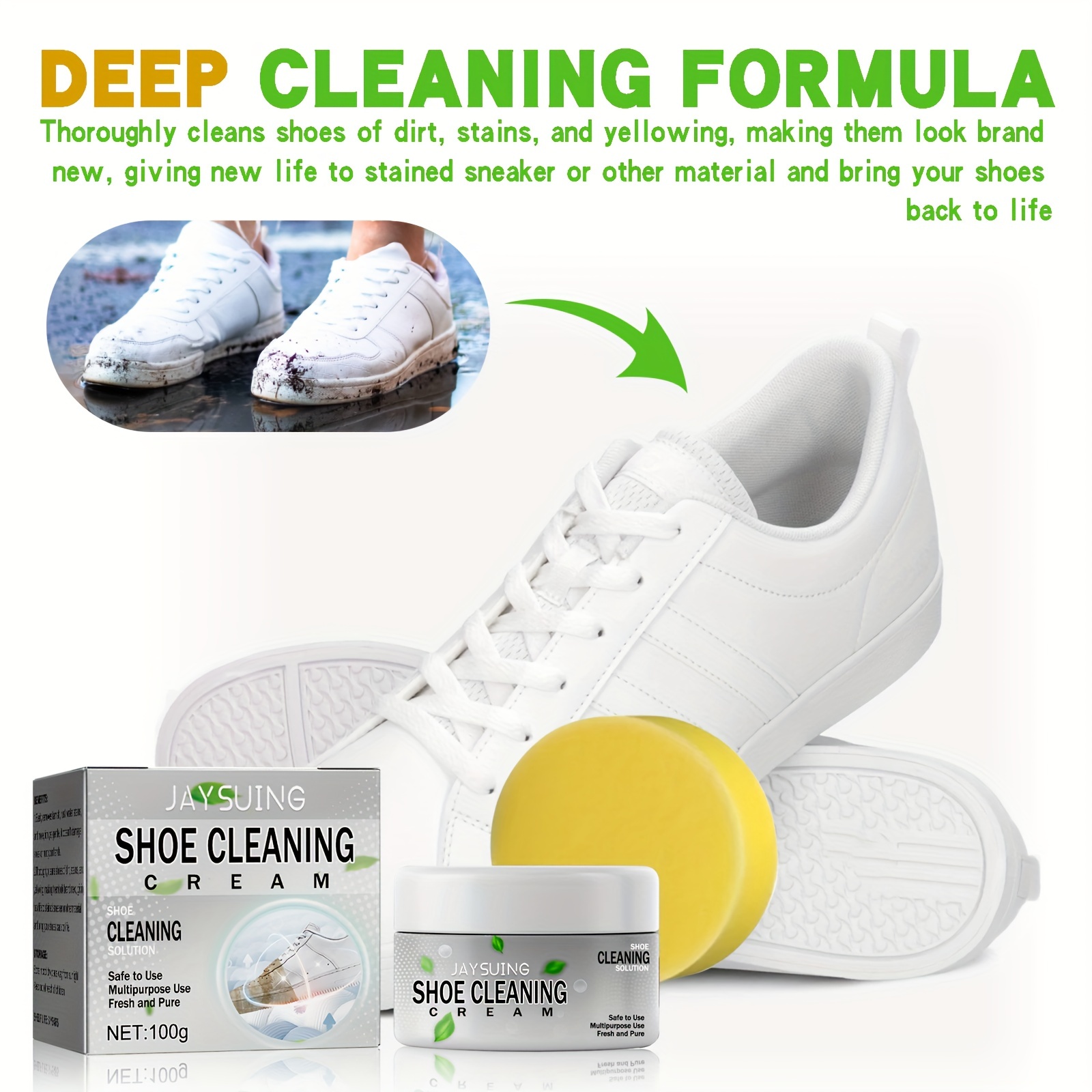 Shoe Whitener For Sneakers Brightening Multifunctional Cream Shoes