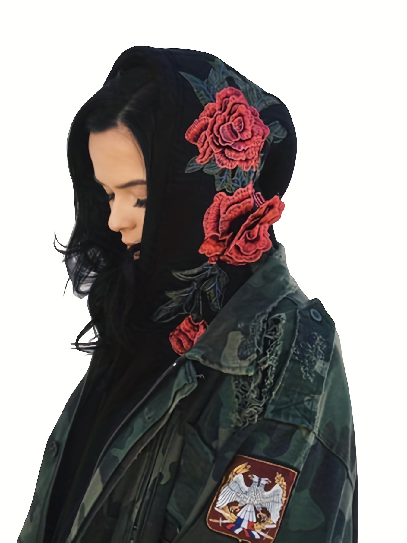 Floral embroidered hoodies hot sale