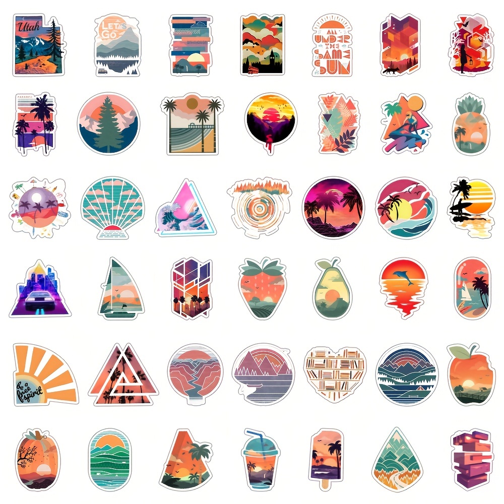 100 Pcs Outdoor Adventure Stickers Wilderness Nature Waterproof Stickers  Decals Hiking Camping Travel Vinyl Water Bottle Stickers for Hydro Flask  Laptop Luggage for Teens Girls Men 