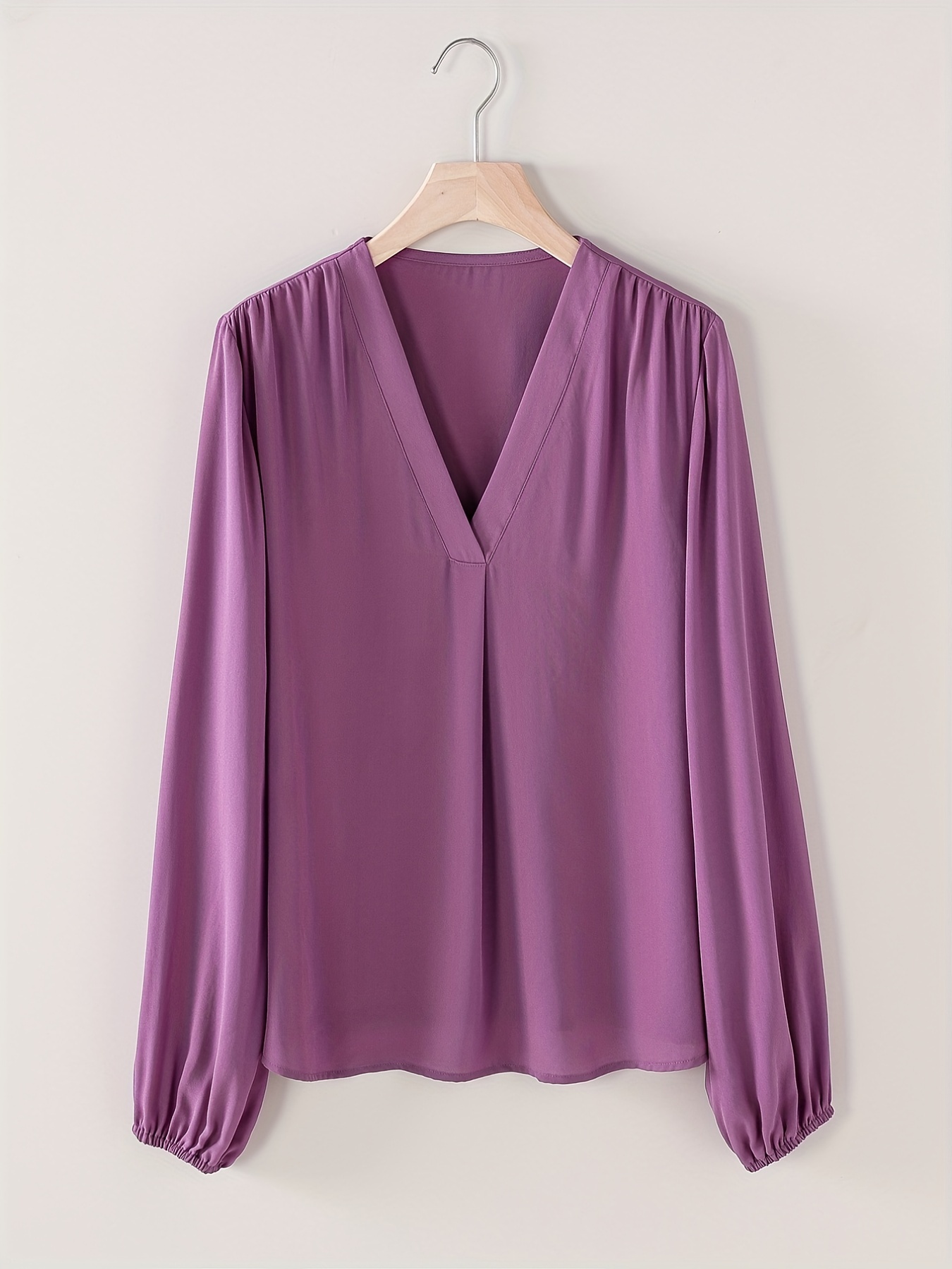 VELOMY Womens Tops Solid Twist Front Blouse (Color : Lilac Purple, Size :  M): Buy Online at Best Price in UAE 