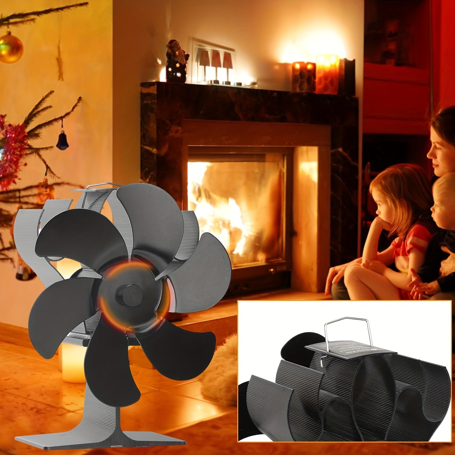 Durable Magnetic Fireplace Fan Thermometer Aluminum Alloy with