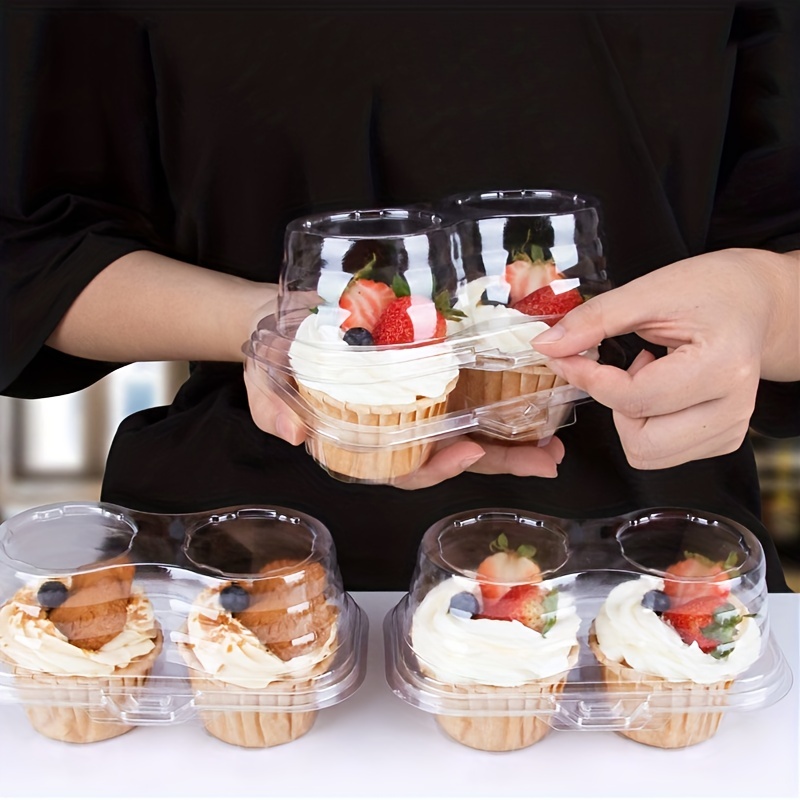 Clear Plastic Cupcake Containers With Lids - Disposable Muffin