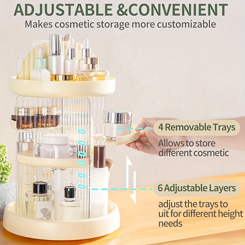 360 Degree Rotating Makeup Organizer, 3 Layers Large Capacity Clear Perfume  Organizer, Acrylic Cosmetic Storage for Bathroom Vanity Bedroom Dresser