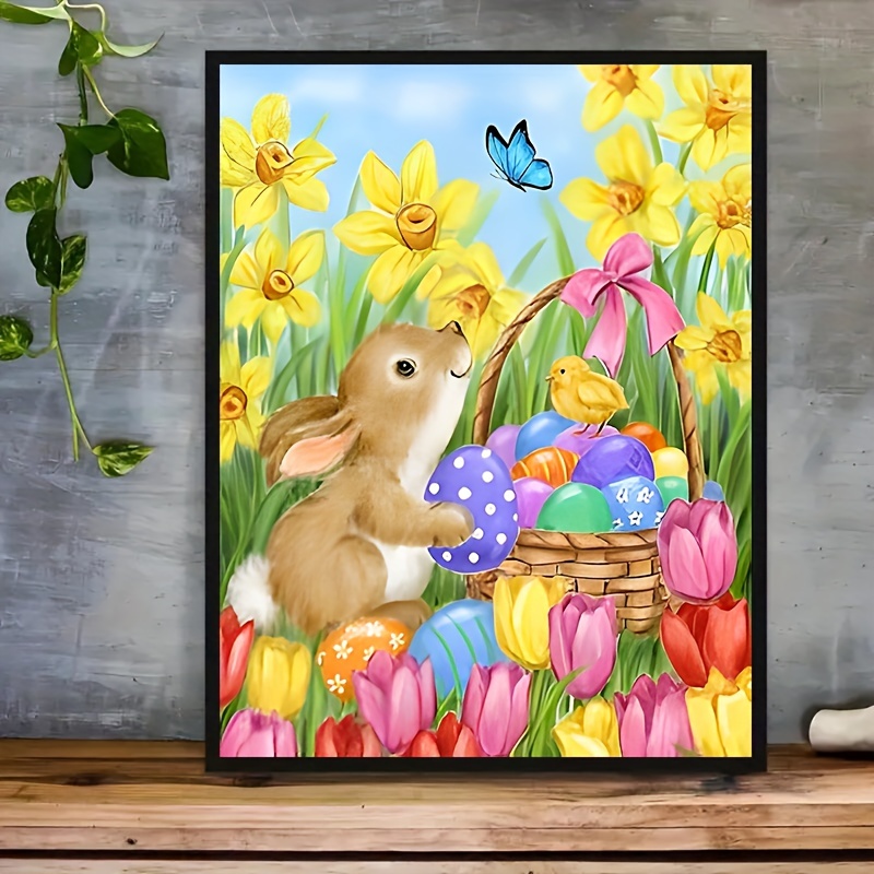 5D Diamond Painting Suitable For Adults DIY Diamond Painting Kit Fine  Artificial Diamond Art Kit For Beginners Easter Eggs Rabbit Full Round  Artificia