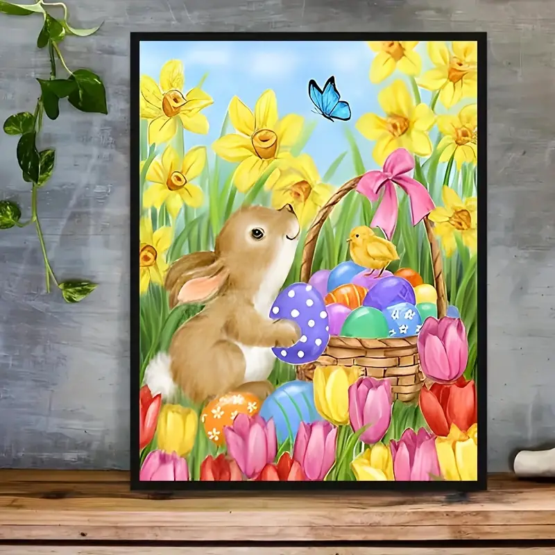 5D Diamond Painting Suitable For Adults DIY Diamond Painting Kit Fine  Artificial Diamond Art Kit For Beginners Easter Eggs Rabbit Full Round  Artificia