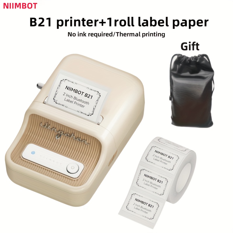 Imprimante thermique NIIMBOT B21 verte + rouleau d'étiquettes B21 GREEN