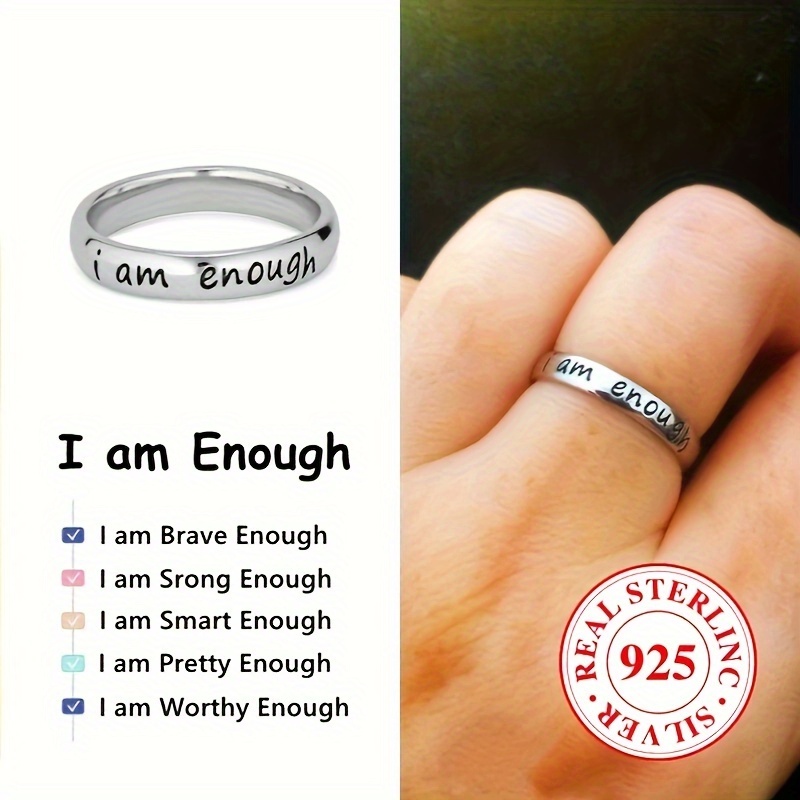 

925 Sterling Silver Band Ring Carved Letters On The Surface Suitable For Men And Women Match Daily Outfits Party Decor High Quality Jewelry