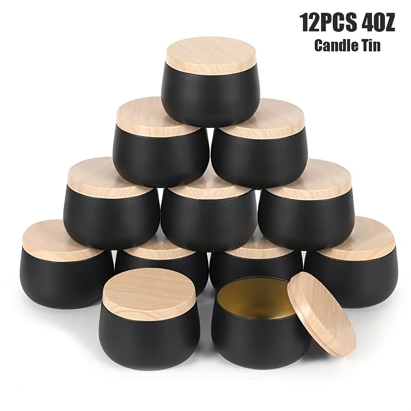 Premium Matte Black Candle tins 4 oz (24-Pack) – True Candle