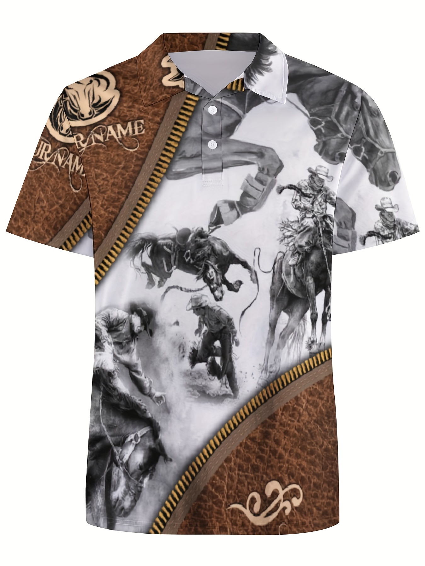 Battlefield Pattern Mens Comfy Trendy Novelty Polo Shirt For Temu