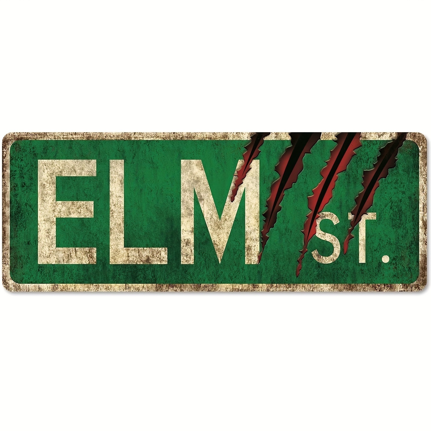 

1pc Metal Tin Sign, Elm Street Road Sign, Horror Movie Metal Sign, Outdoor Signpost Rustic Retro Metal Decorative Wall Sign, 6*16inch