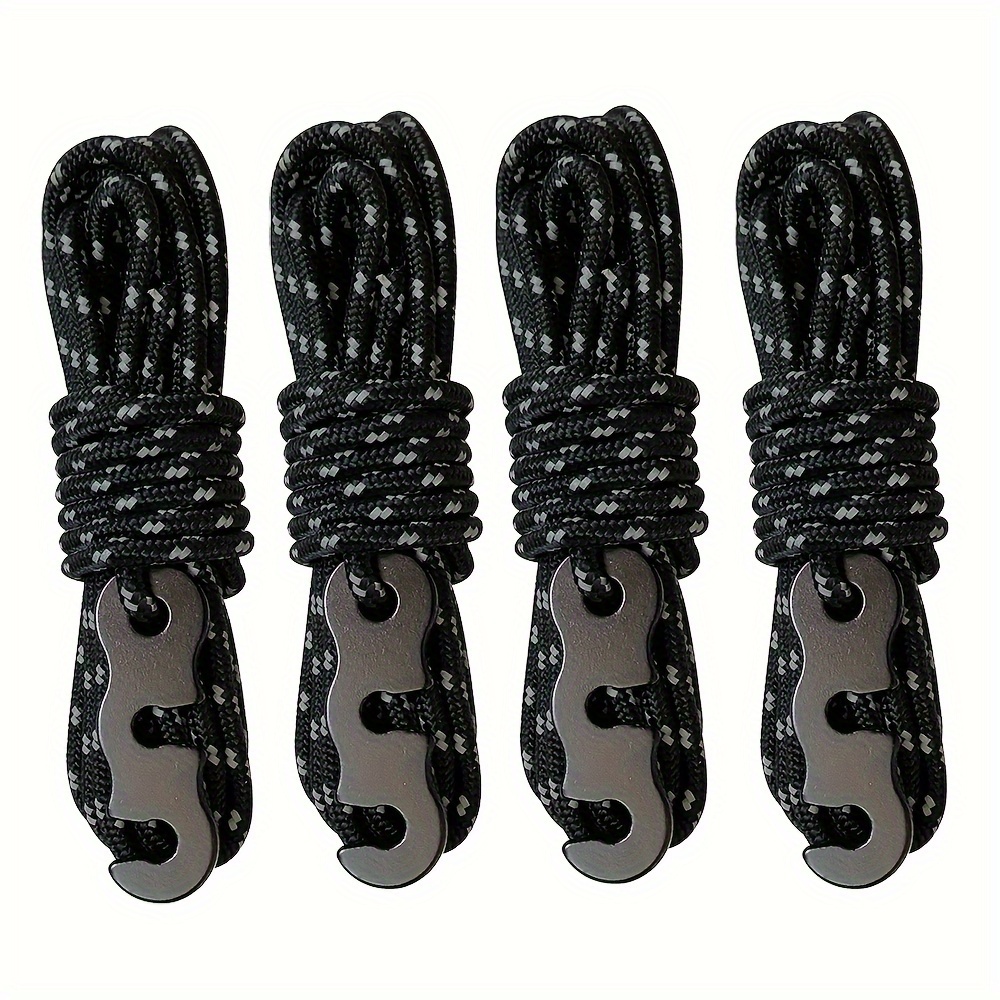 4pcs Camping Reflective Wind Ropes With Adjustment Buckle Paracord