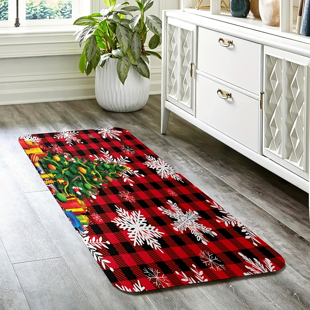 Buffalo Plaid Outdoor/entry/Front Door Mat Rug W/ 4 Non-Slip Grippers