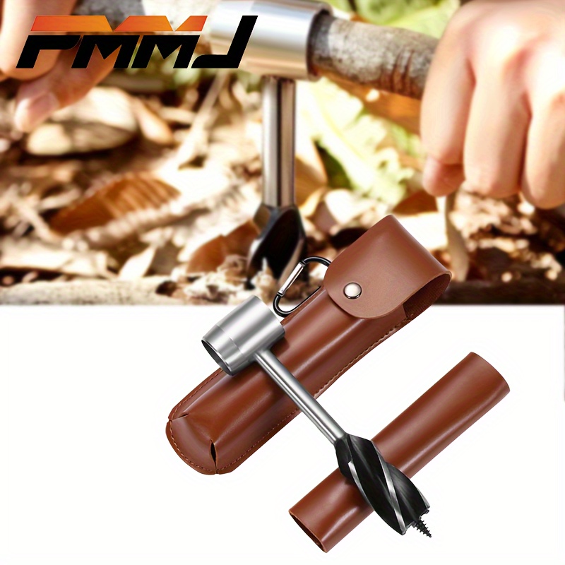  Survival Settlers Tool Bushcraft Gear and Equipment,Bushcraft  Hand Auger Wrench for Camping and Outdoor Backpacking Scotch Eye Wood Auger  Drill Bit Wood Peg and Hole Maker Multi Tool with Sheath 