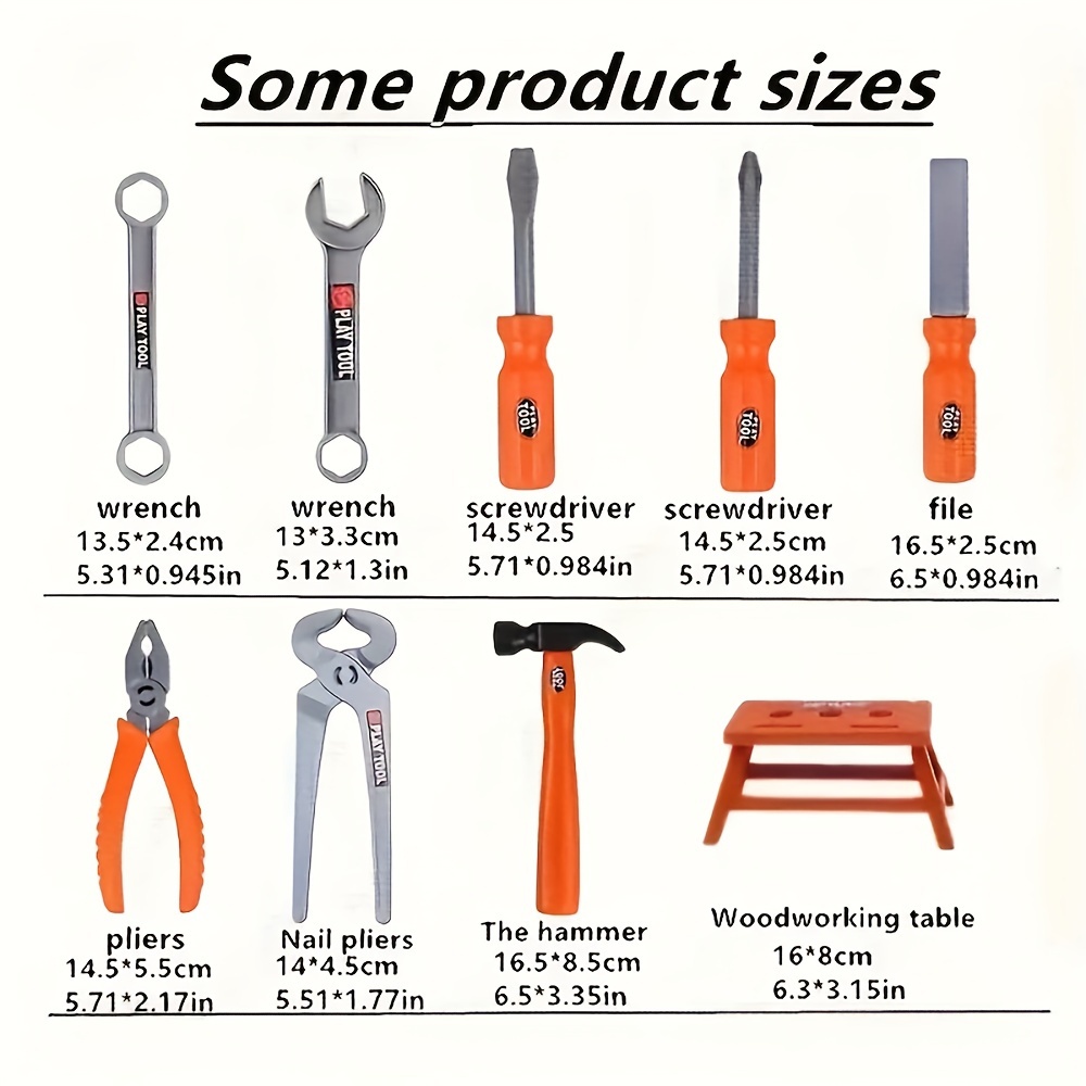38 PCS Kids Tool Set with Hammer & Screwdriver Pretend Play Construction Toy