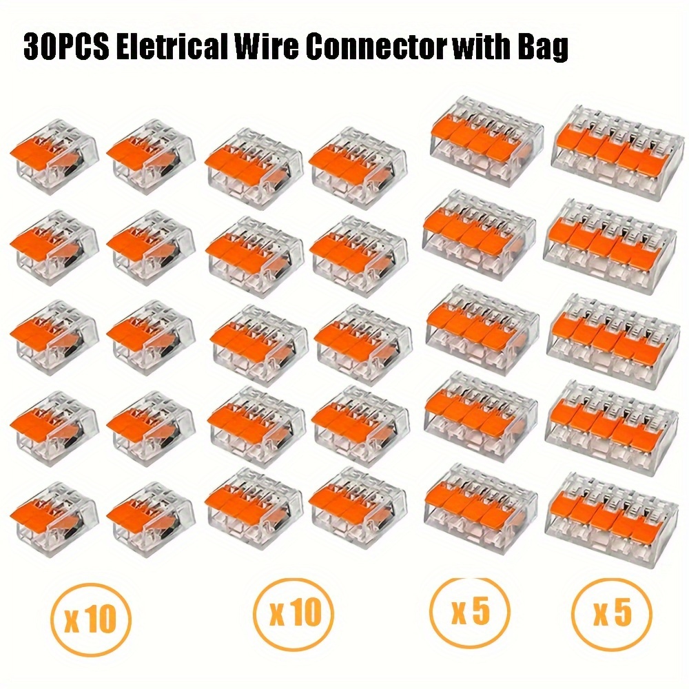 Lots de 10 Pcs Connecteurs électriques rapide 5pins 32A 0,08-2,5mm  Certification CQC