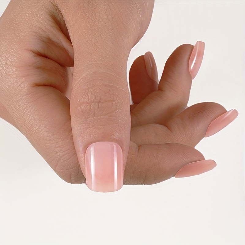 24 pcs Stylish Square Press-On Nails Solid Acrylic Full Cover False Nails