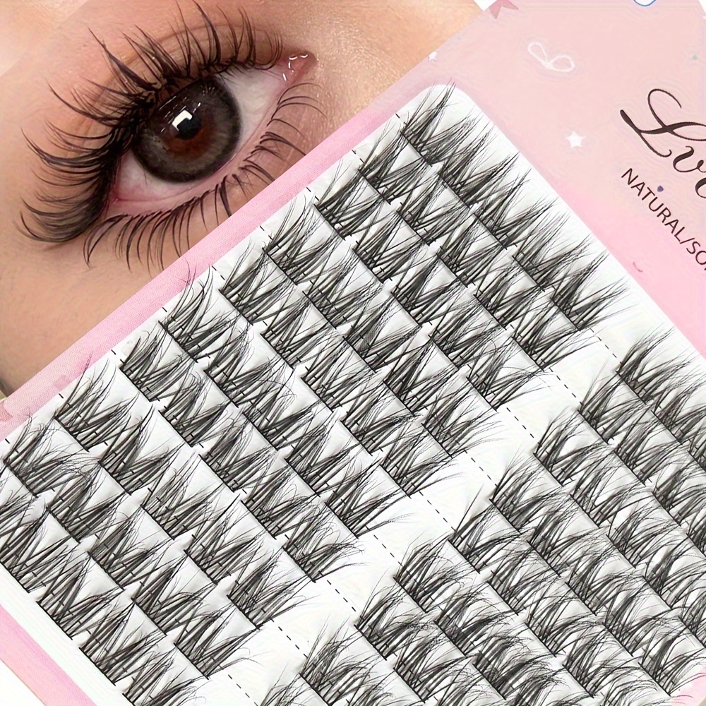 

Fluffy And Lightweight Cluster False Eyelashes, Slender Roots, Messy And Natural Individual Eyelashes For Daily Party Makeup