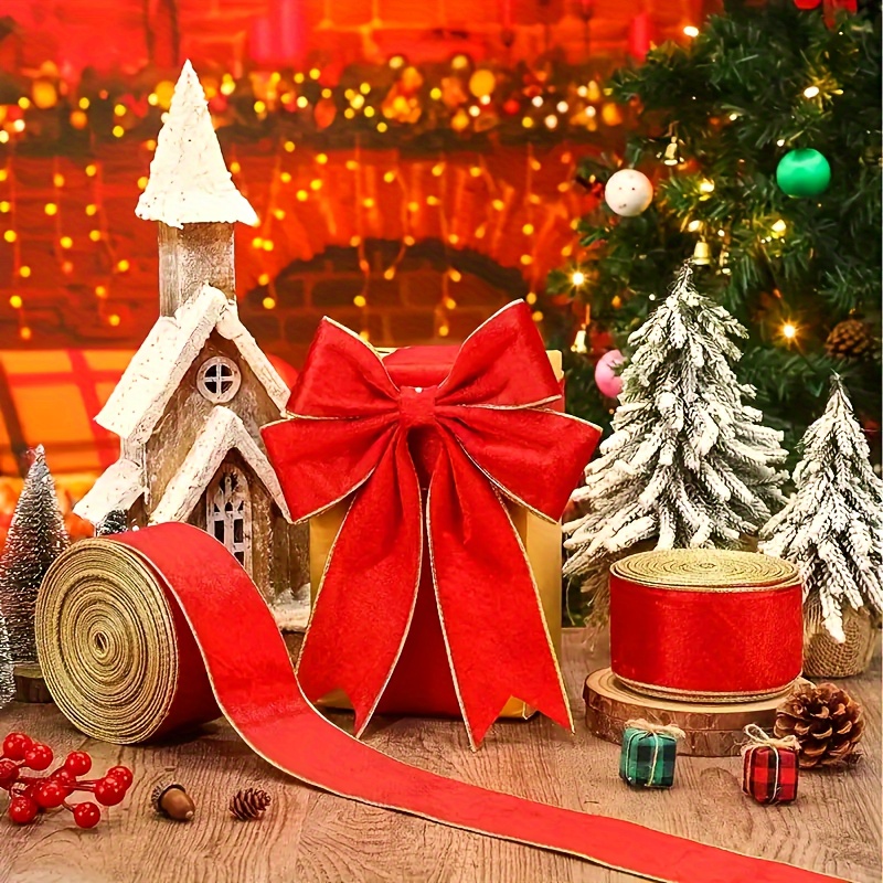 6.3cm×10yards Christmas Fine Linen Snowflake Printed Ribbon Christmas  Decoration Accessories Red Blue Christmas Bow DIY Ribbon - AliExpress