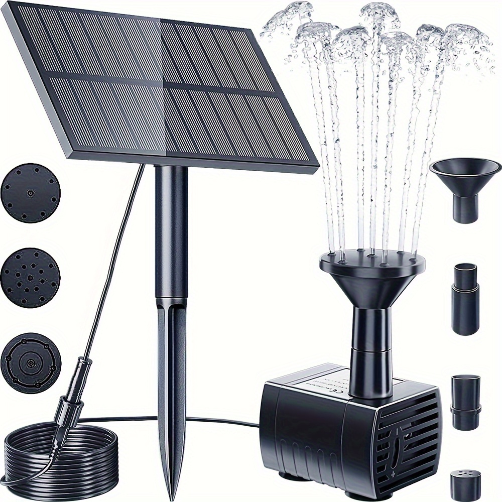 Kit de bomba de agua solar, Bomba de fuente solar de 12v 50w para baño de  pájaros, Fuente de agua solar de bajo ruido 800LH, Bomba de agua de 12v  para