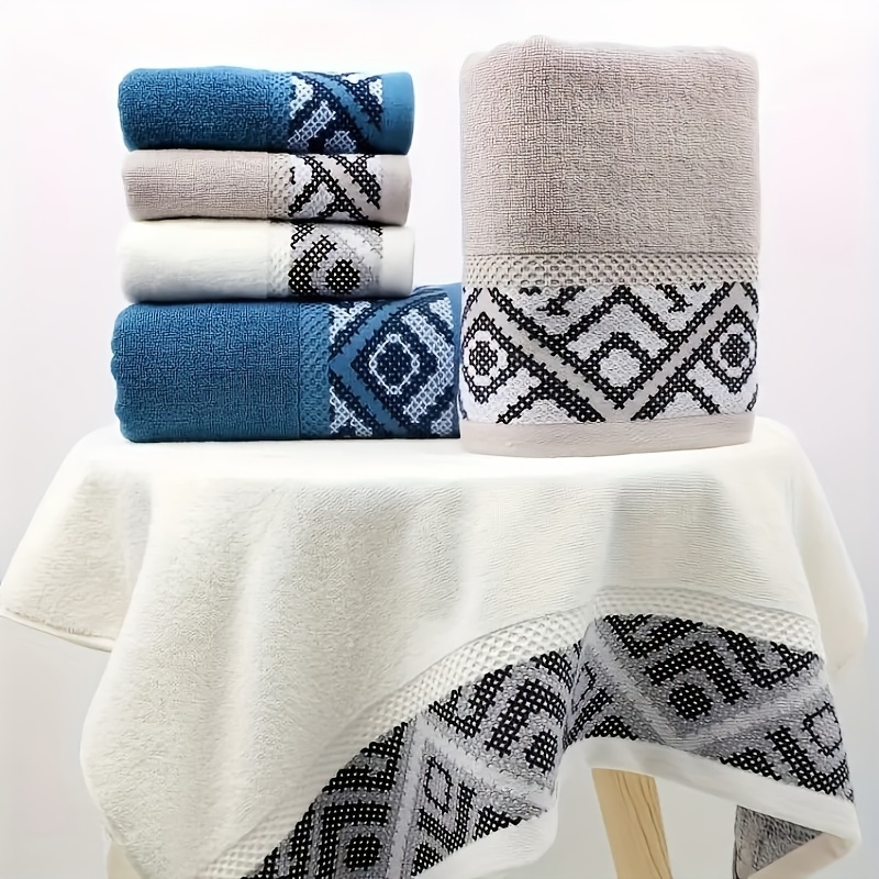 Leaf Pattern Towel Set Soft Hand Towel Bath Towel Household - Temu