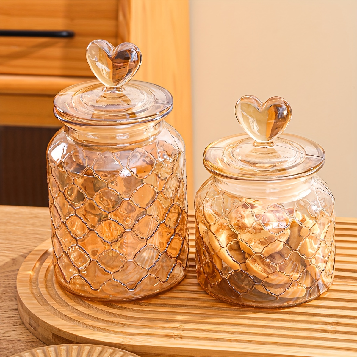 Portable Snowflake Glass Storage Jar With Airtight Wooden - Temu