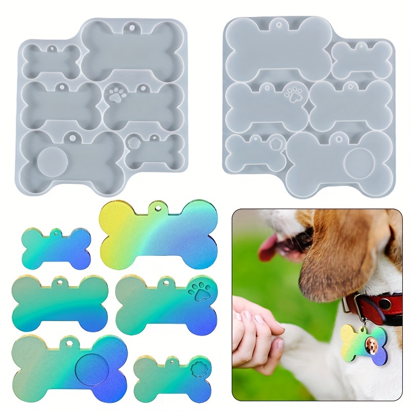 Diy Pet Dog Tag Silicone Mold Kit Bones Brand Keychain Epoxy - Temu