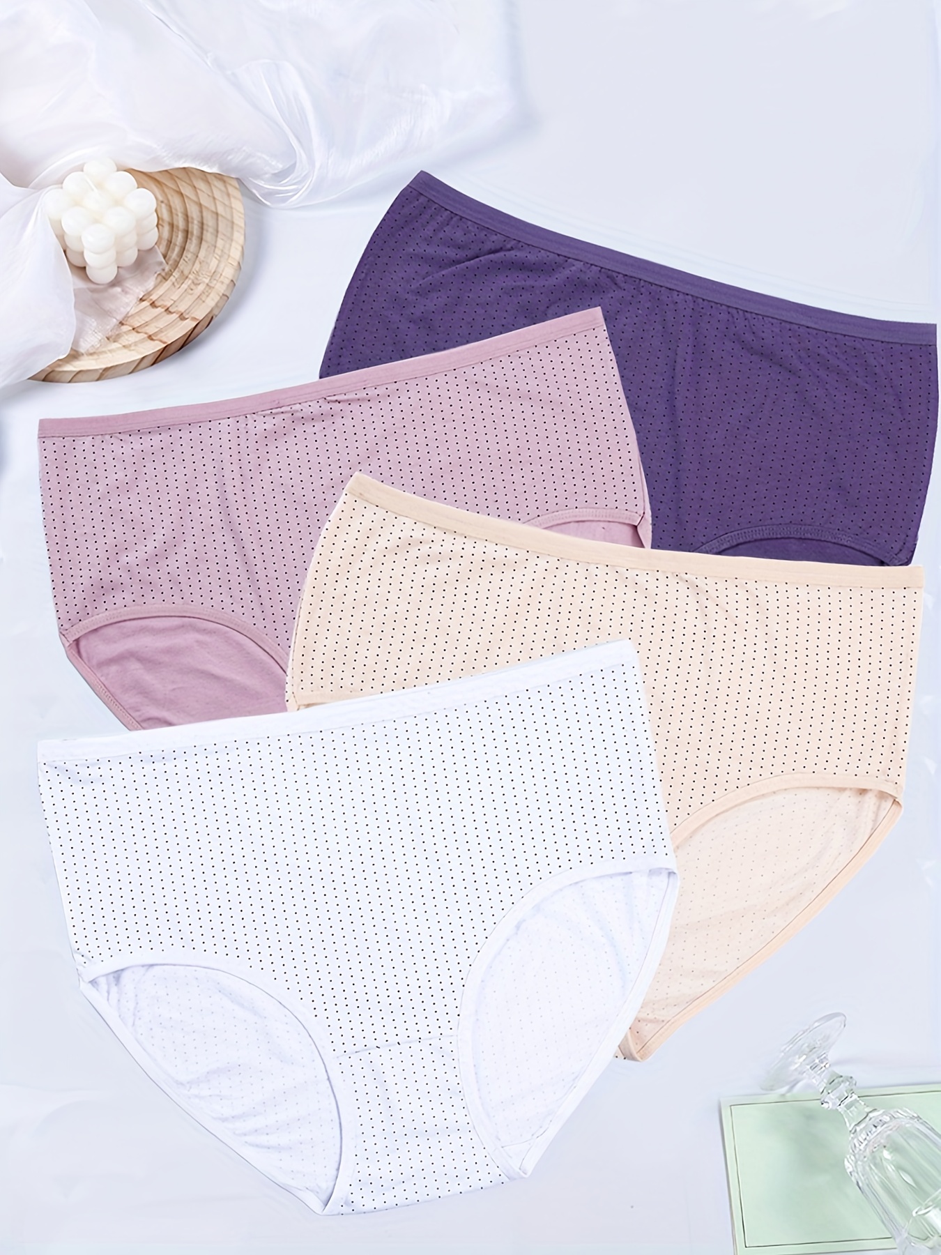 Plus Size Basic Underwear Set Women's Plus Medium Stretch - Temu